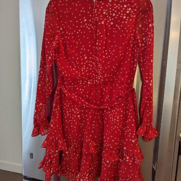 Mi Ami Size Medium Red Floral Dress - Picture 3 of 3